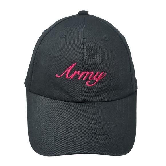 Army Slideback Baseball Cap Black One Size Adjustable Embroidered Eagle Crest - Picture 1 of 9